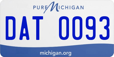 MI license plate DAT0093