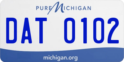 MI license plate DAT0102