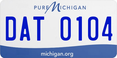 MI license plate DAT0104