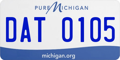 MI license plate DAT0105