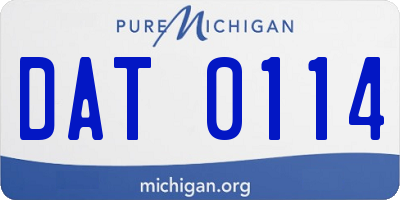 MI license plate DAT0114