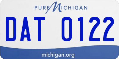 MI license plate DAT0122