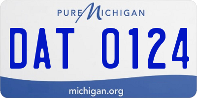 MI license plate DAT0124