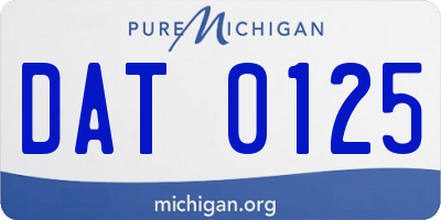 MI license plate DAT0125