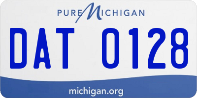 MI license plate DAT0128