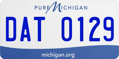 MI license plate DAT0129