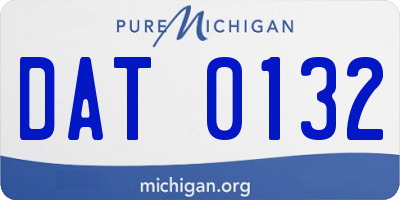 MI license plate DAT0132