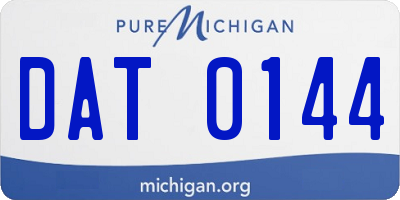 MI license plate DAT0144