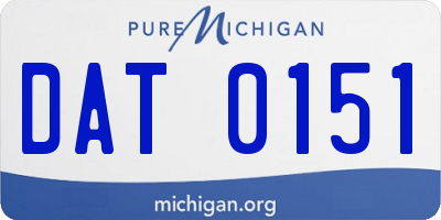 MI license plate DAT0151