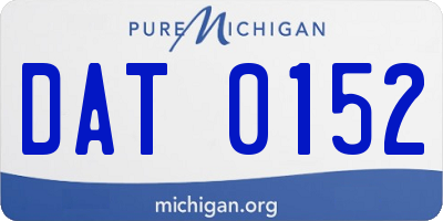 MI license plate DAT0152