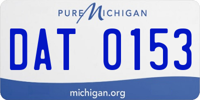 MI license plate DAT0153