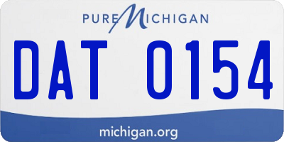 MI license plate DAT0154