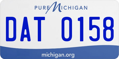 MI license plate DAT0158