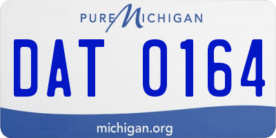 MI license plate DAT0164