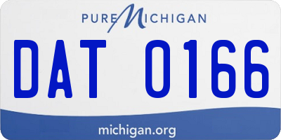 MI license plate DAT0166