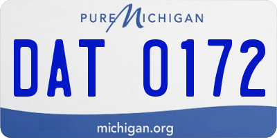 MI license plate DAT0172