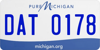 MI license plate DAT0178