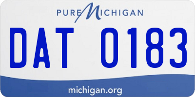 MI license plate DAT0183