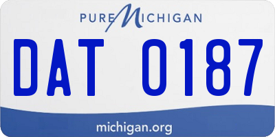 MI license plate DAT0187