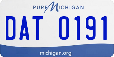 MI license plate DAT0191