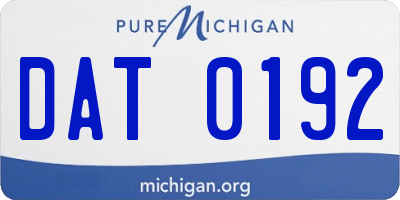 MI license plate DAT0192