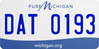 MI license plate DAT0193