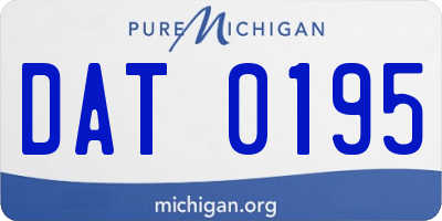 MI license plate DAT0195