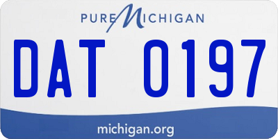 MI license plate DAT0197