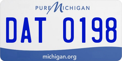 MI license plate DAT0198