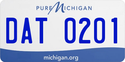 MI license plate DAT0201