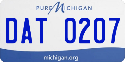 MI license plate DAT0207