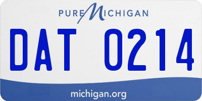 MI license plate DAT0214