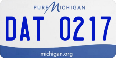 MI license plate DAT0217