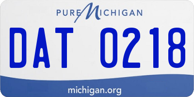 MI license plate DAT0218