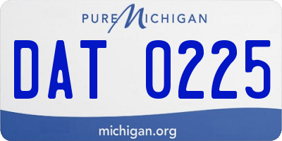 MI license plate DAT0225