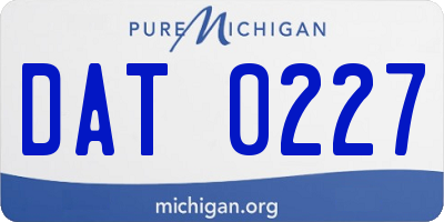 MI license plate DAT0227