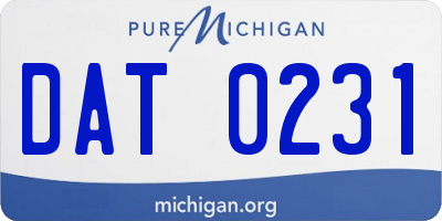 MI license plate DAT0231