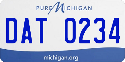 MI license plate DAT0234