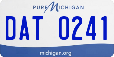 MI license plate DAT0241