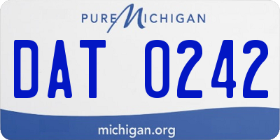 MI license plate DAT0242