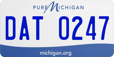 MI license plate DAT0247