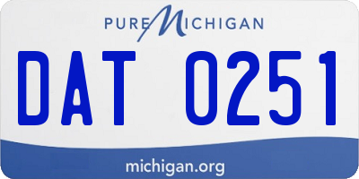 MI license plate DAT0251