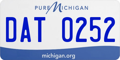 MI license plate DAT0252