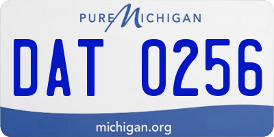 MI license plate DAT0256