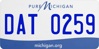 MI license plate DAT0259