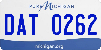 MI license plate DAT0262