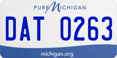 MI license plate DAT0263