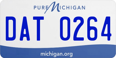 MI license plate DAT0264