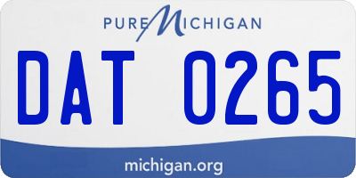 MI license plate DAT0265
