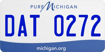 MI license plate DAT0272